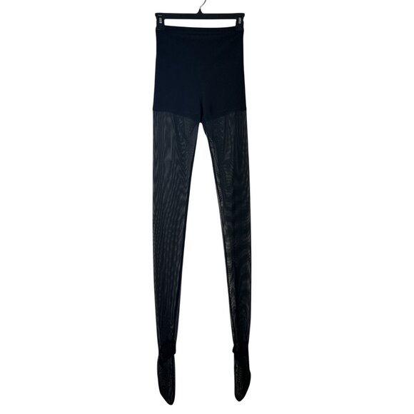 Norma Kamali x REVOLVE Legging With Mesh Bottom Footsie in Black XX-Small Womens - Picture 7 of 10